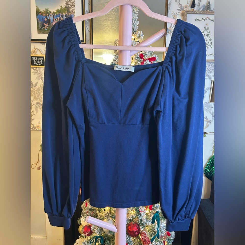 Grace Karin Women's Royal Blue Blouse